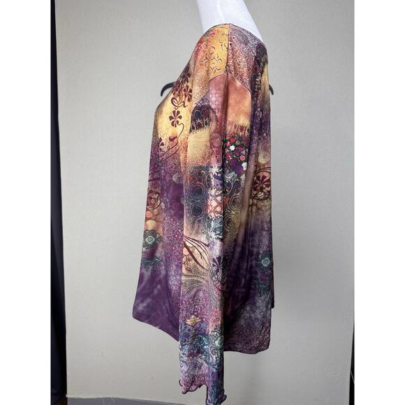 Women’s Plus 3X XCIT USA Vintage V Neck Long Sleeve Tunic Top Long Sleeve Fall - Picture 10 of 16